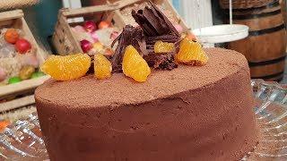 Torta de mandarinas, chocolate y almendras