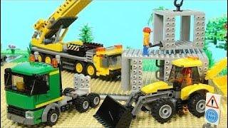 Funny Video | Lego Construction Site (Skyscraper Building, Mobile Crane, Excavat | Lego Stop Motion